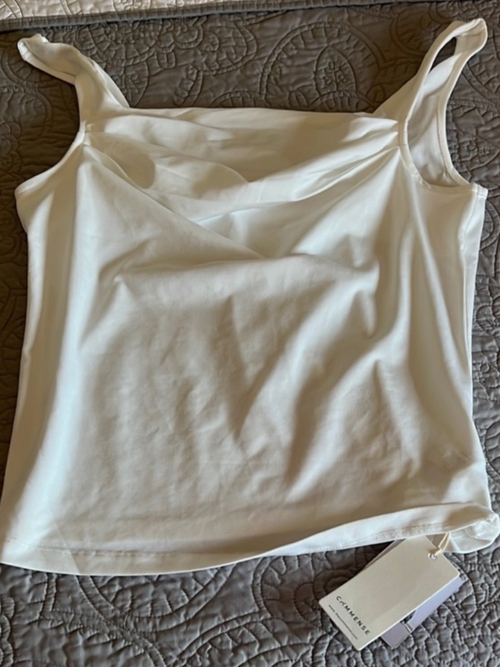 Commense White Cowl Neck Camisole